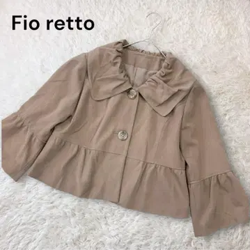 피오렛 개더 빅 칼라 코트 플레어 슬리브 숏 기장 M