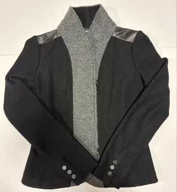 블랙과 그레이의 스탠드 카라 자켓