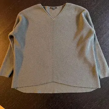 빅 사이즈 44 23구 울 100% 니트 짙은 그레이