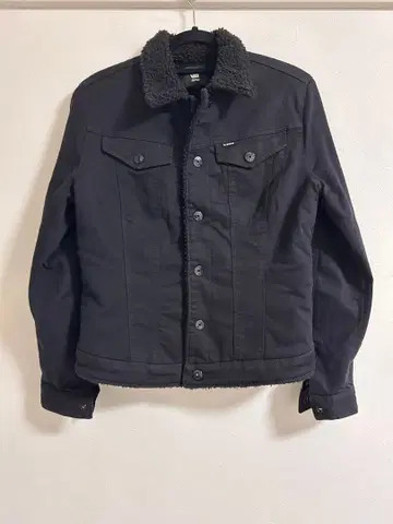 G-STAR 블랙 보아 옷깃 자켓 M 사이즈