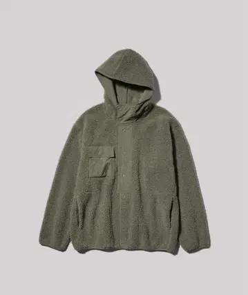 ENGINEERED GARMENTS 보아 플리스 스냅 후드티