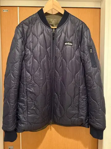 다운 자켓 네이비 올리브 퀼팅