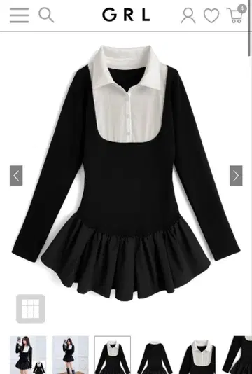 셔츠 도킹 플레어 니트 미니 원피스 [ru1204] L