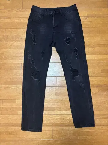 블랙 스키니 데님