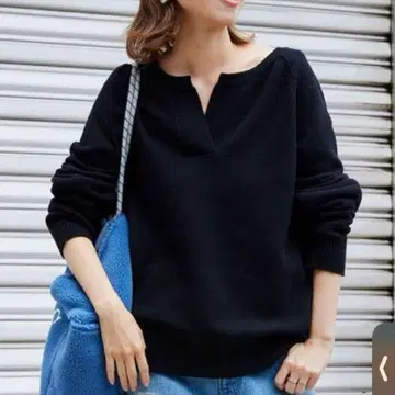 프레임워크 미들 게이지 천축 헨리 풀오버 블랙 울