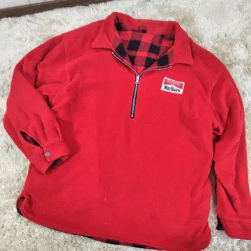 Marlboro 플리스 자켓 구제 의류 리버서블 빅 사이즈