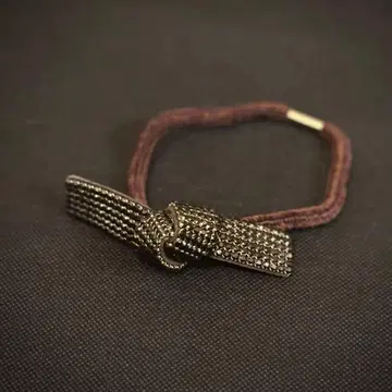 acca 리본 머리끈 브라운