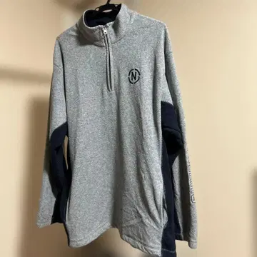 NAUTICA 그레이 하프 지퍼 트레이닝복 N 로고