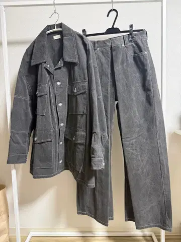 Nomat 오버 블라존 + 데님 터크드 팬츠