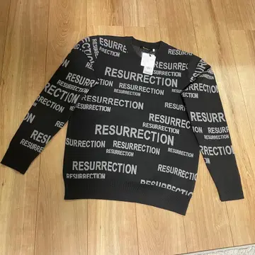 [ 새상품 ] 레저렉션 메니 로고 스웨터 사이즈 L 블랙 여성용