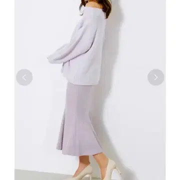 rienda 롱 스커트 머메이드 스커트 라이트 퍼플