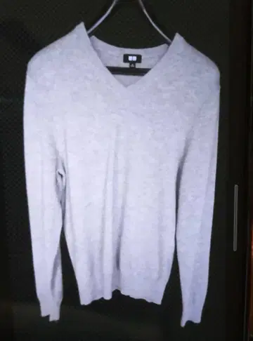 캐시미어 UNIQLO 그레이 V넥 스웨터 M 사이즈