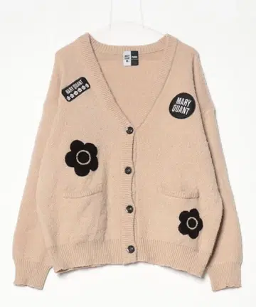 마리 퀀트 데이지 로고 가디건 베이지 L