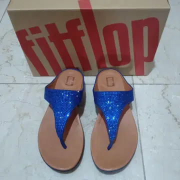 fitflop 스팽글 장식 파란색 플립플랍