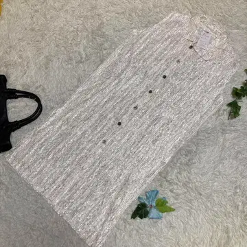 미사용 새상품 ELEGANCE TIMES 롱베스트 레이스 아이보리 F