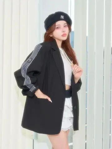 Darich 사이드 라인 트랙 오버 자켓 블랙