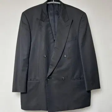 블랙 더블 브레스트 테일러드 자켓