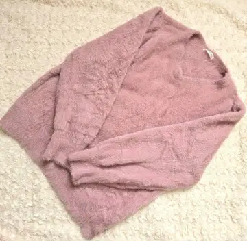 포근포근 핑크 니트 V넥 긴팔