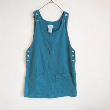 50047 True Blue M 터콰이즈 블루 오버롤 스커트 버튼