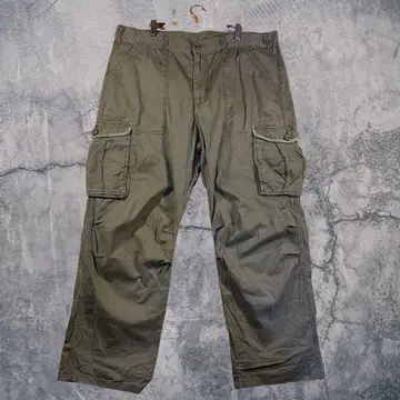 팬츠 롱 바지 카키 스트레이트 남성용