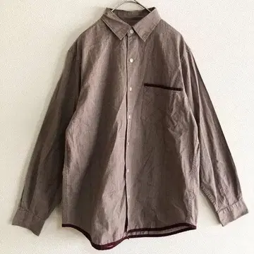 BEAMS HEART 빔즈 파이핑 체크 무늬 코튼 셔츠