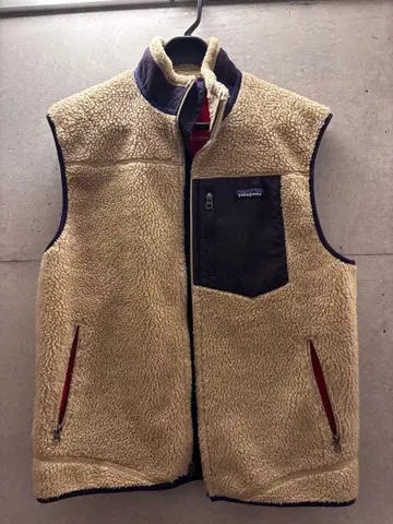 Patagonia 플리스 베스트 베이지/네이비