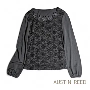 오스틴 리드 / 일본제 꽃 모티브 스트레치 울 풀오버 얇은 소재 니트