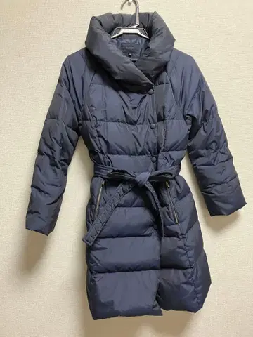 SHIPS 네이비 롱 다운 자켓 허리 벨트 포함