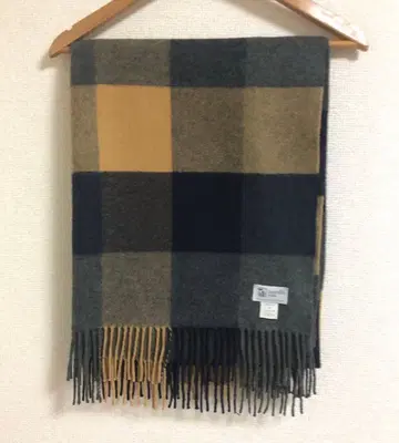 존스톤즈 캐시미어 대형 스톨 블록 체크 일본 별주