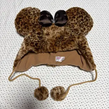 디즈니 미니 팬캡 귀도리 모자 레오파드