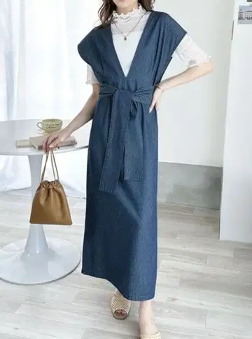 새상품 데님 오버롤 스커트