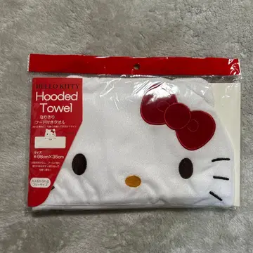 새상품 HELLO KITTY 후드 부착 타월 약 98cm x 35cm