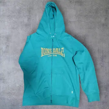 LONSDALE 론스데일 후드티 그린 XL 지퍼 속기모 플로키