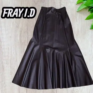 FRAY I.D (프레이 아이디) 레더라이크 내로우 스커트 머메이드 블랙