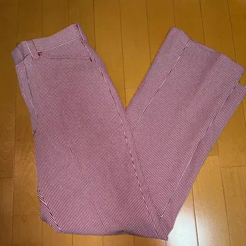 스트라이프 팬츠 빨간색 빈티지 구제 의류