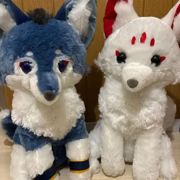 아마테라스의 늑대 울트라 BIG 봉제 인형 테루 랙클 2세트