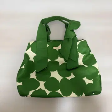 케이트 스페이드 그린과 화이트 도트 토트백