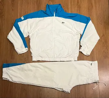 LACOSTE 저지 셋업 상하의 화이트 x 스카이블루 XL 실측 참고