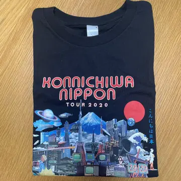 RADWIMPS 곤니치와 일본 티셔츠 (블랙) S 사이즈