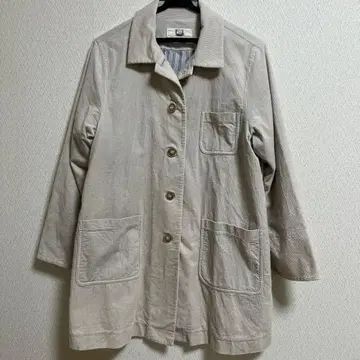 [코튼하우스아야] 아이보리 코듀로이 롱 자켓