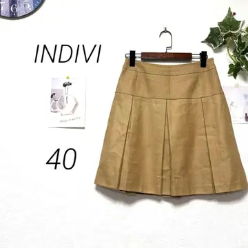 10760 INDIVI 인디비 플리츠 플레어 스커트 사이즈 40