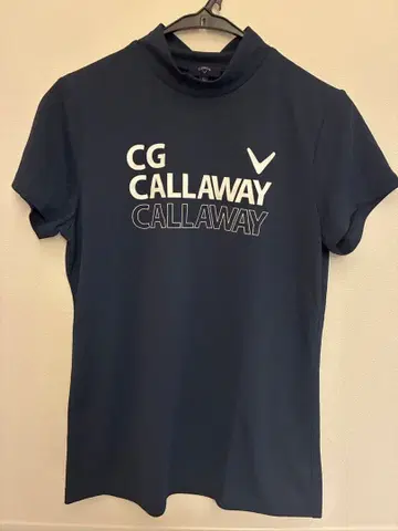 CALLAWAY 여성용 하이넥 셔츠 네이비 반팔 LL 사이즈 골프