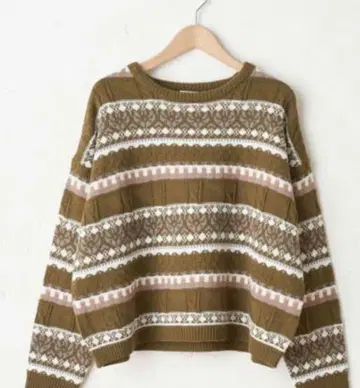 보더 니트 풀오버 스웨터