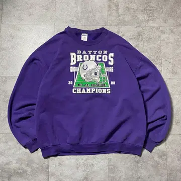 00s JERZEES BRONCOS 양면 프린트 퍼플 맨투맨