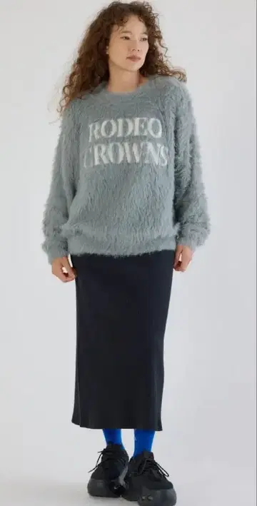 로데오 크라운 컷 이지 내로우 스커트 BLACK