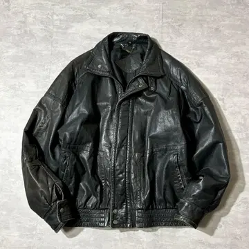 분위기 발군 90s vintage A-2 짧은 기장 가죽 자켓 블랙