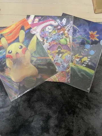 포켓몬 A4 클리어 파일 3장 세트 뭉크, 금, 천문대 한정판