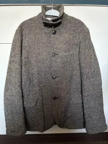 RINEN 울 트위드 헤링본 커버올 자켓