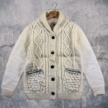 상의 숄카라 니트 가디건 화이트 남성용 여성용