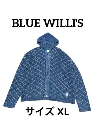 BLUE WILLI'S 인디고 염색 코튼 원단 x 코튼 니트 후드티